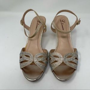 L Lorraine rose gold sandals Vanessa size 9.5. Heels